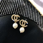 Pearl Earrings Earring Fresh Water Pearl Cc Earrings Dainty Charms Cc Stud Earring For Women Channel Earrings