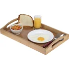 Food Tray Custom Thin Rectangular Bamboo Wooden Fiber Food Serving Tray Set