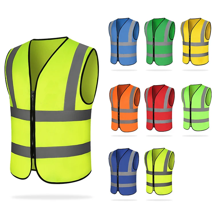 Unisex Reflective Vest Safety Work Jacket High Visibility  Breathable Waistcoat 
