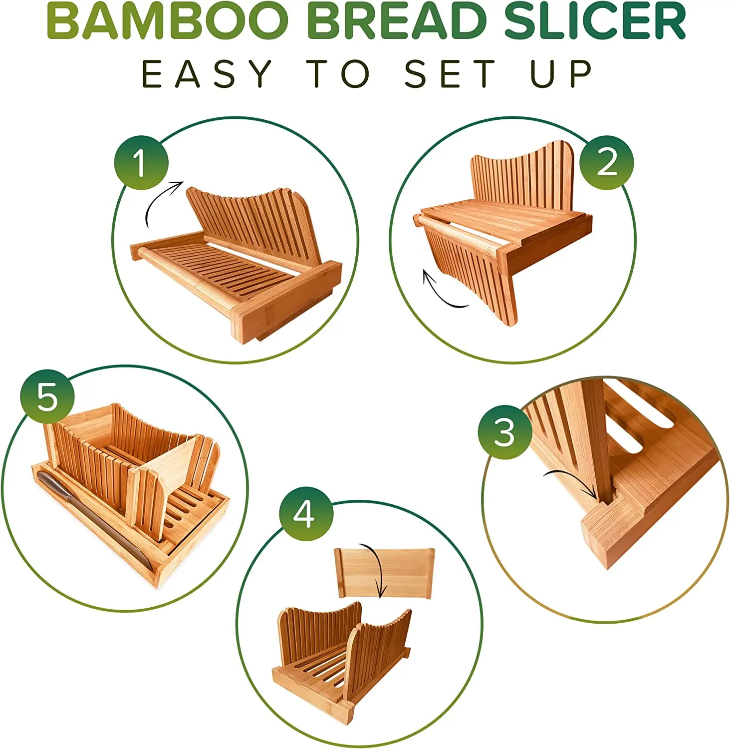 product bamboo bread slicer adjustable compact bread cutting guide with knife for homemade bread loaf-2