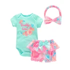 Baby Clothes Baby Girl Rompers Clothes Baby Kid Girls Short Sleeves Romper Set Clothes 3 In 1 Set