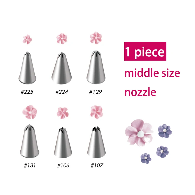 High quality kitchen accessories stainless steel cake decorating icing piping tips bag nozzle russian set