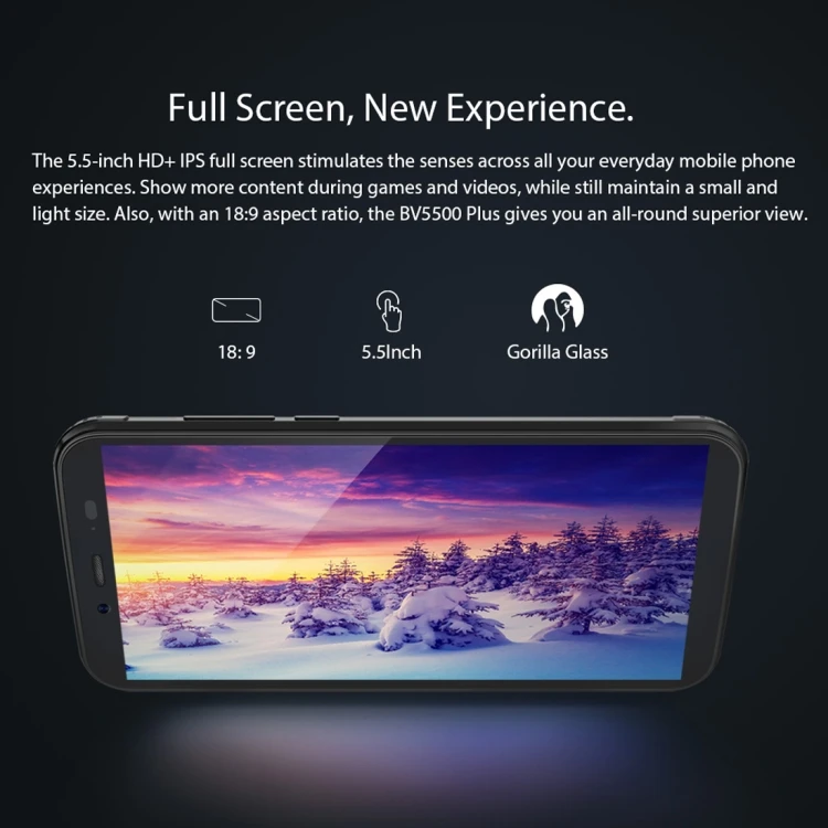Blackview BV5500 Plus 2020 3GB+32GB 5.5 inch 4400mAh Rugged Phone Android 10