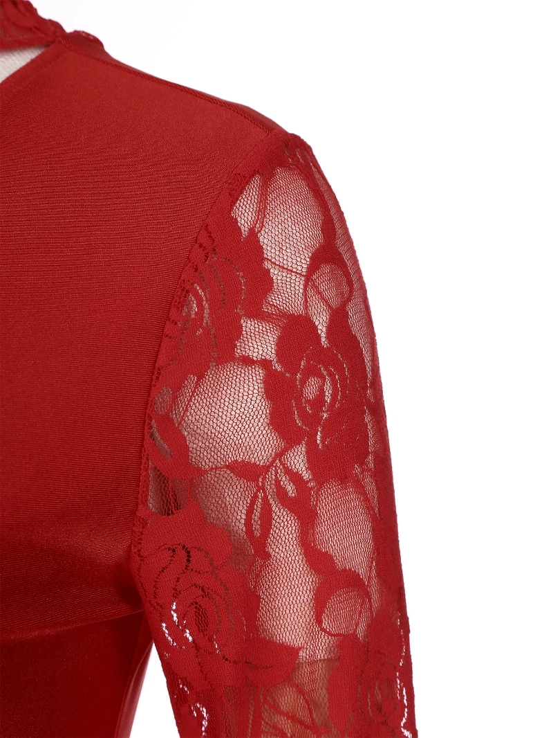 Womens Dance Costumes Sheer Lace Cutout Dance Wear One Shoulder Long