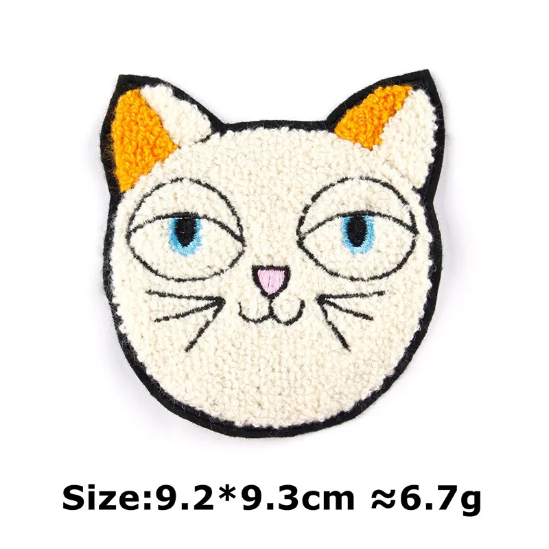Iron on Chenille Animal Patches Adhesive Factory Custom Cute Cartoon Cat Dog Bear Unicorn Handmade Embroidery Fabric Cotton PVC