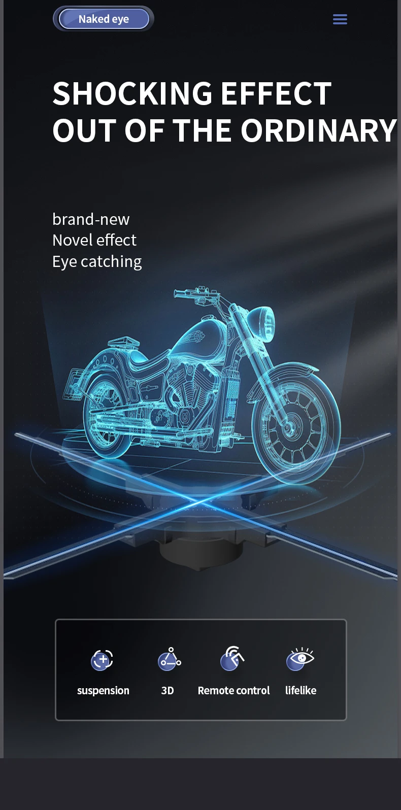 Mobile App Control 60cm Holographic Fan 3d Hologram Projector HD Good Advertising Animation Wall 3D Hologram Fan - Image 4