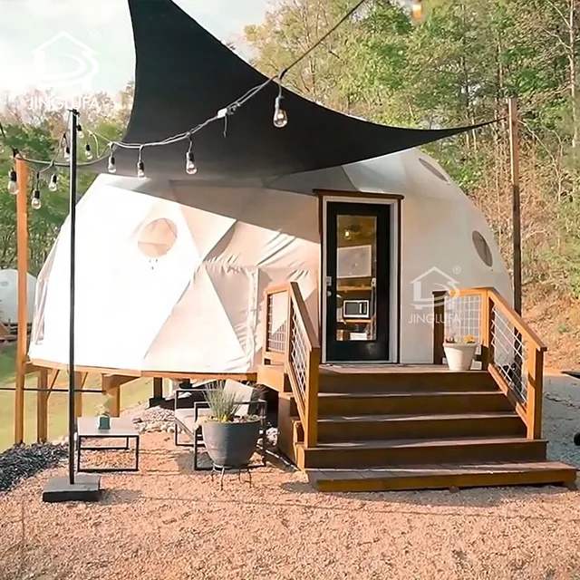 new design geo spherical pc glamping geodesic dome hotel tent home with toilet for resorts