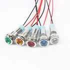 12v Led Light Led 6mm Installation Diameter Metal Red 12v Led Indicator Light With Wire Leading