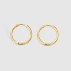 Earrings Earrings EManco Drop Shipping 316L Stainless Steel Hoop Earrings Gold Plated Jewelry For Men Women