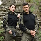 Men Military Uniform Cargo Pants Set Man Tactical Camouflage Multicam Combat Uniform Bomber Soft Outdoor Uniform