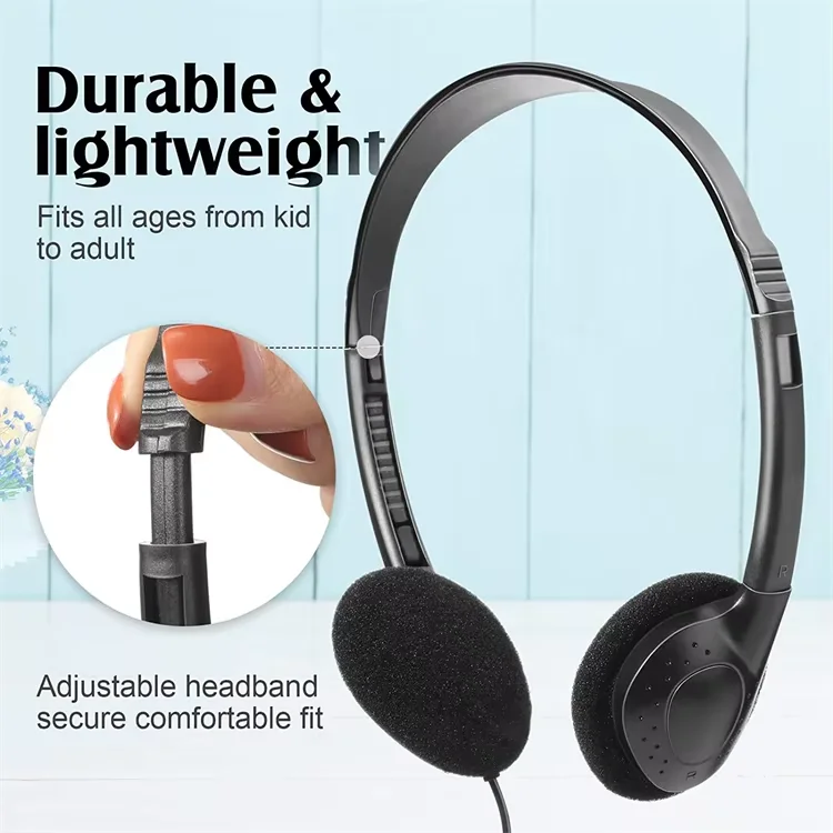 Airline School Corporate Wired Headsets Bulk Order Waterproof IPX-3 Noise Cancelling 3.5mm Earphones Durable Ear Design Premium