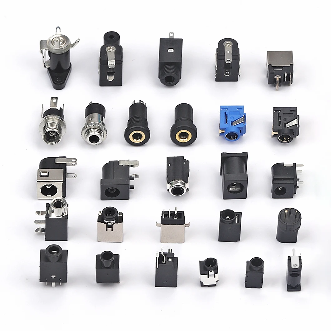 3.5mm Audio Mono phone Jacks Vertical PCB 3.5mm switching phone jack black bushing PJ208 4P audio phone jack 4