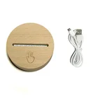 Night Light Wooden Base For 3d Led Wood Night Light Lamp Creative Gift