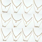 Diamond Horoscope Necklace Gold Plated 12 Pendant Horoscope Diamond Zodiac Sign Necklace