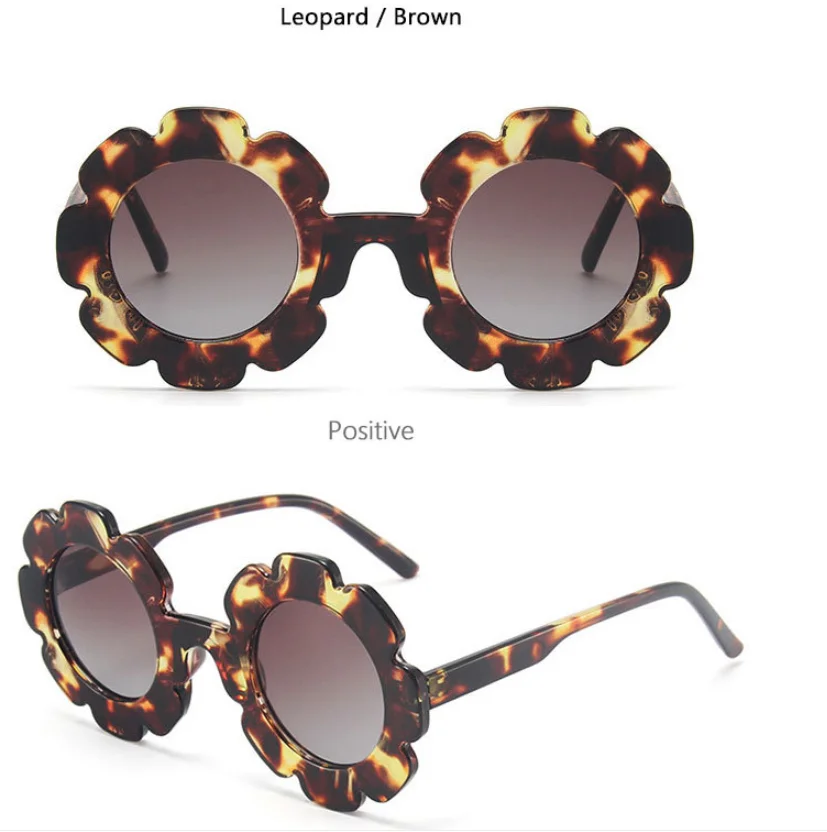 Kids Sunglasses Round Flower UV400 Protection Colorful Glasses for Children Girl Boy 