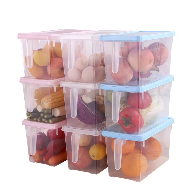 BPA FREE minimalist refrigerator pull type storage box refrigerator storage box with handle