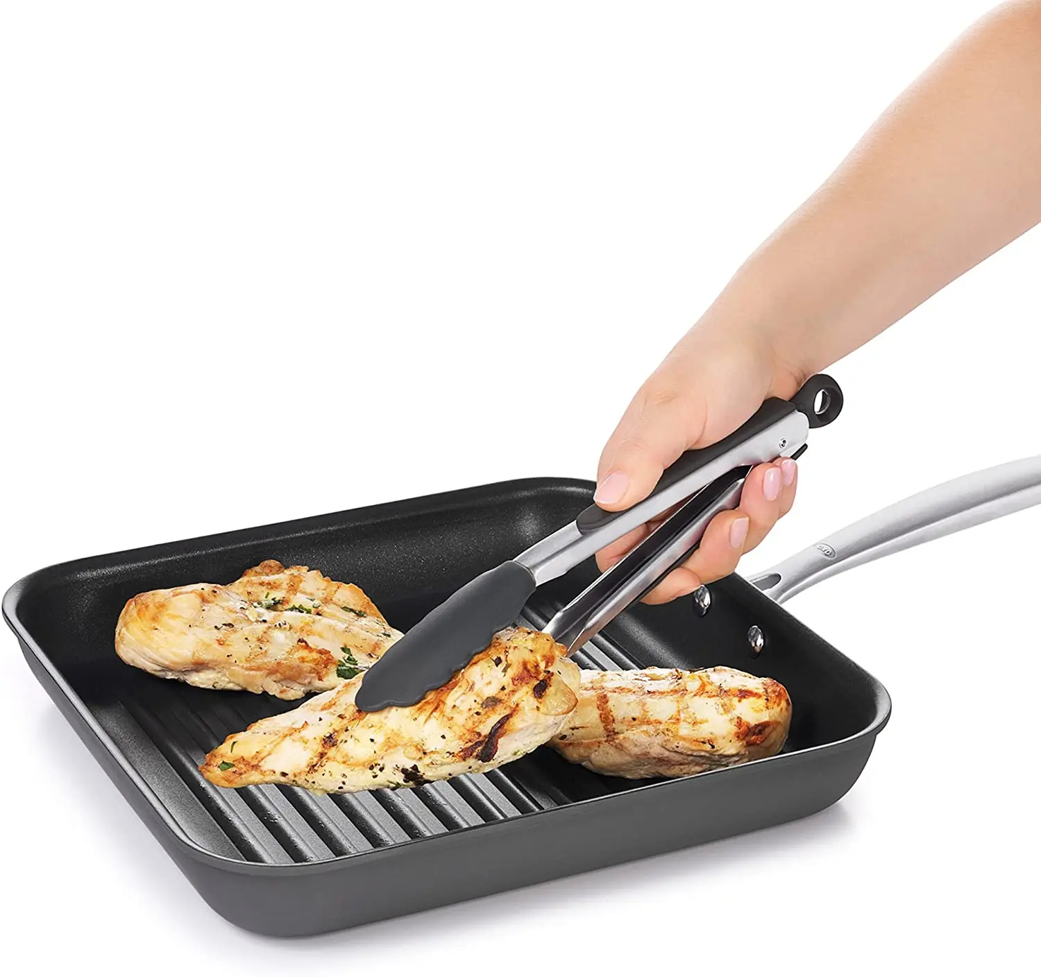 Customized BBQ Stainless Steel Grilling Tong and Brush Set Premium Grill Tongs Wholesale Basting Brush details