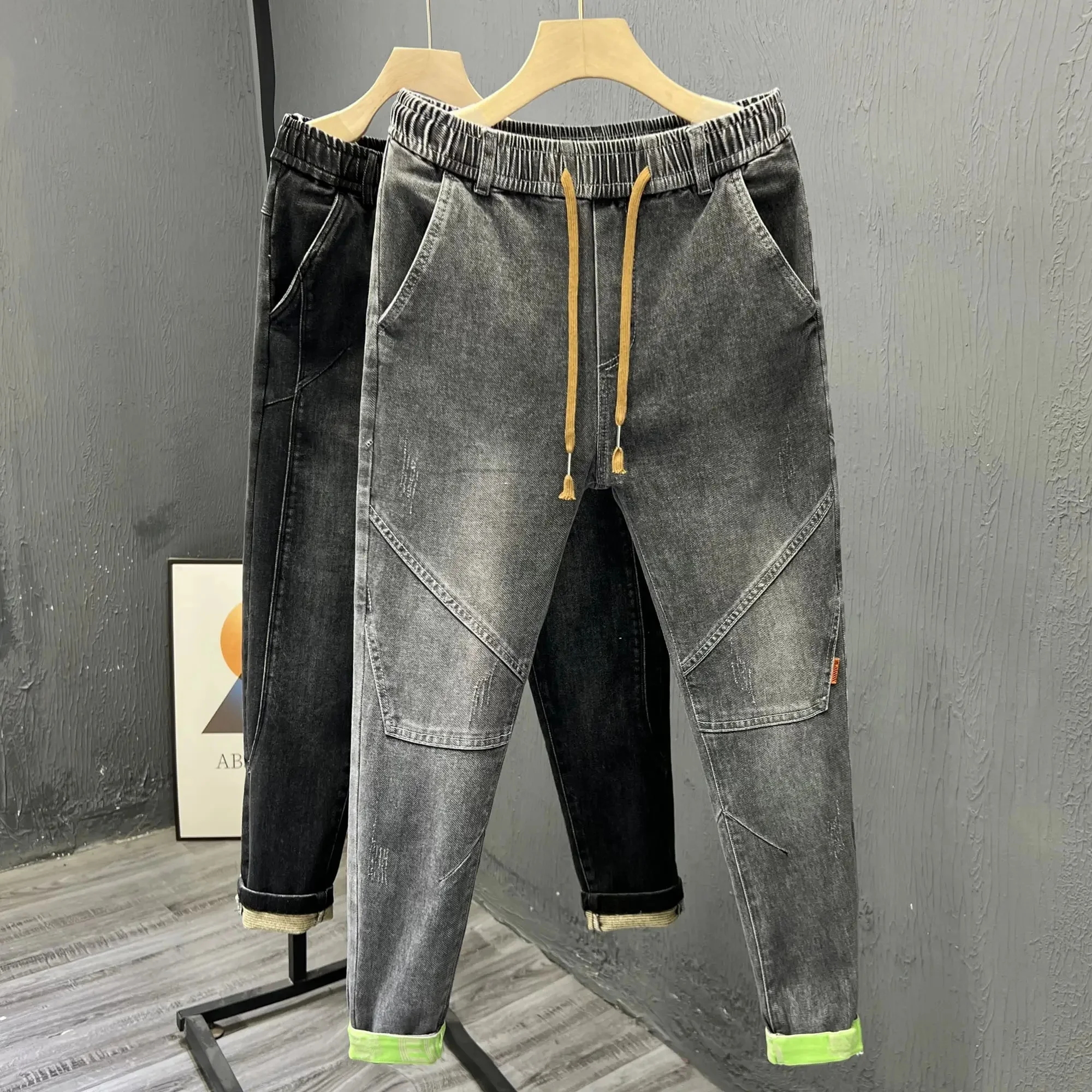 Custom loose fit vintage flare jeans men stacked denim men's jeans pants blank denim baggy jeans for men