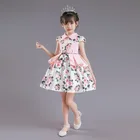 Gown Kids Girls Cake Design Party Gown Kids Fancy Dress Children Baby Girl Flower Applique Tutu