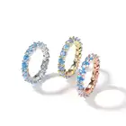 Diamond Ring European And American Fashion High Quality Luxury Blue Diamond Hip Hop Ring