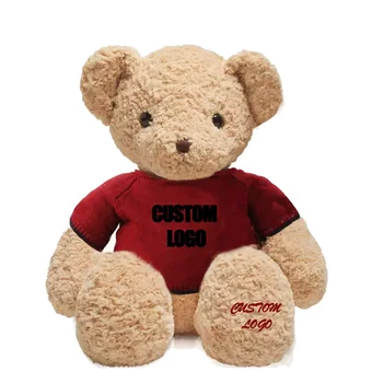 OEM ODM Manufacturer Low MOQ Custom Teddy Bear toy With Company Logo T-shirt Plush Custom Plush Bear Stuffed Toy Company Gifts