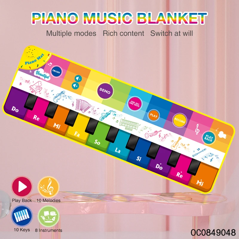 Wholesale musical baby piano keyboard dance floor play mat electronic toy for kids
