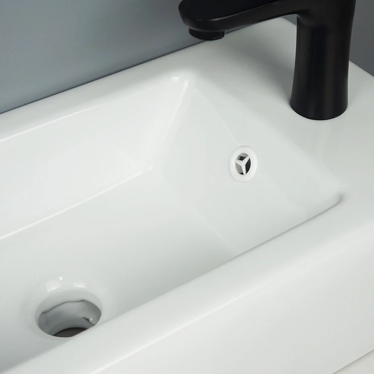 Tarpul Good Load-bearing Safety White Black Wall Hung Sink Bathroom Sink Ceramic Water Basin factory