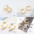 Hoop Earrings BXY C Shape Copper Thick Chunky Gold Plated Hoop Earrings