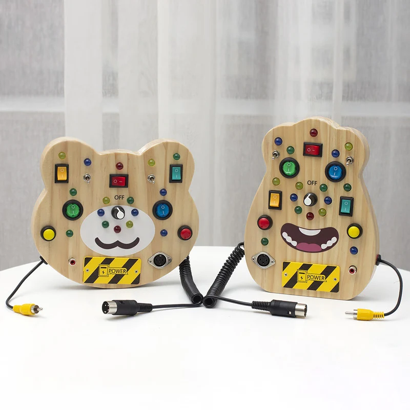 Jouets éducatifs pour enfants, interrupteur à bouton led électronique, jouet sensoriel pour bébé, planche occupée en bois, jouets montessori pour tout-petits, fournisseur