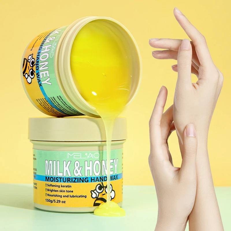 Honey And Milk Hand Wax Spa Hyaluronic Acid Moisturizing Peeling Off Nourishing Hand Foot Honey Hand Wax Mask