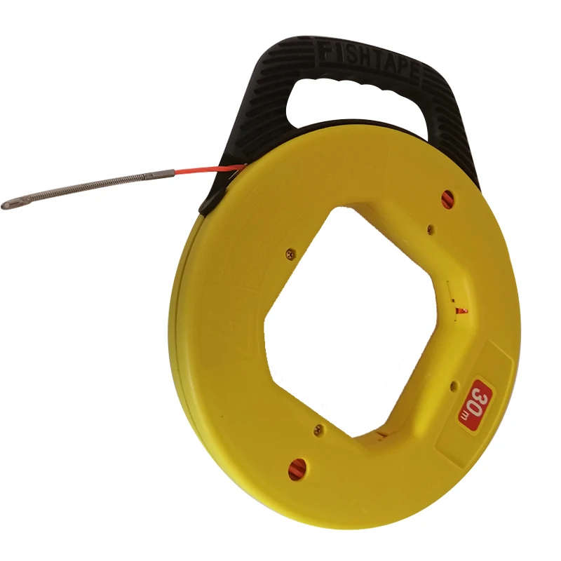 Fiber Glass Fish Tape Reel Puller 4mm*30m Fiberglass Electrical Wire Cable U 