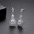 Cz Earring Earrings Cz Diamond Earring Jewelry Long Drop Cz Stone Cubic Zirconia Bridal Earring