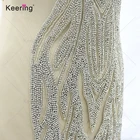 Embroided Applique Beautiful Fashion Crystal Embroidered Wedding Dress Rhinestone Appliques Bodice WDP-109