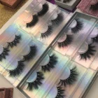 False Eyelash Eyelashes Best Selling False Eyelash Synthetic Lashes 25mm Faux 5d 3d Mink Eyelashes 3D Silk Eyelash Vendor