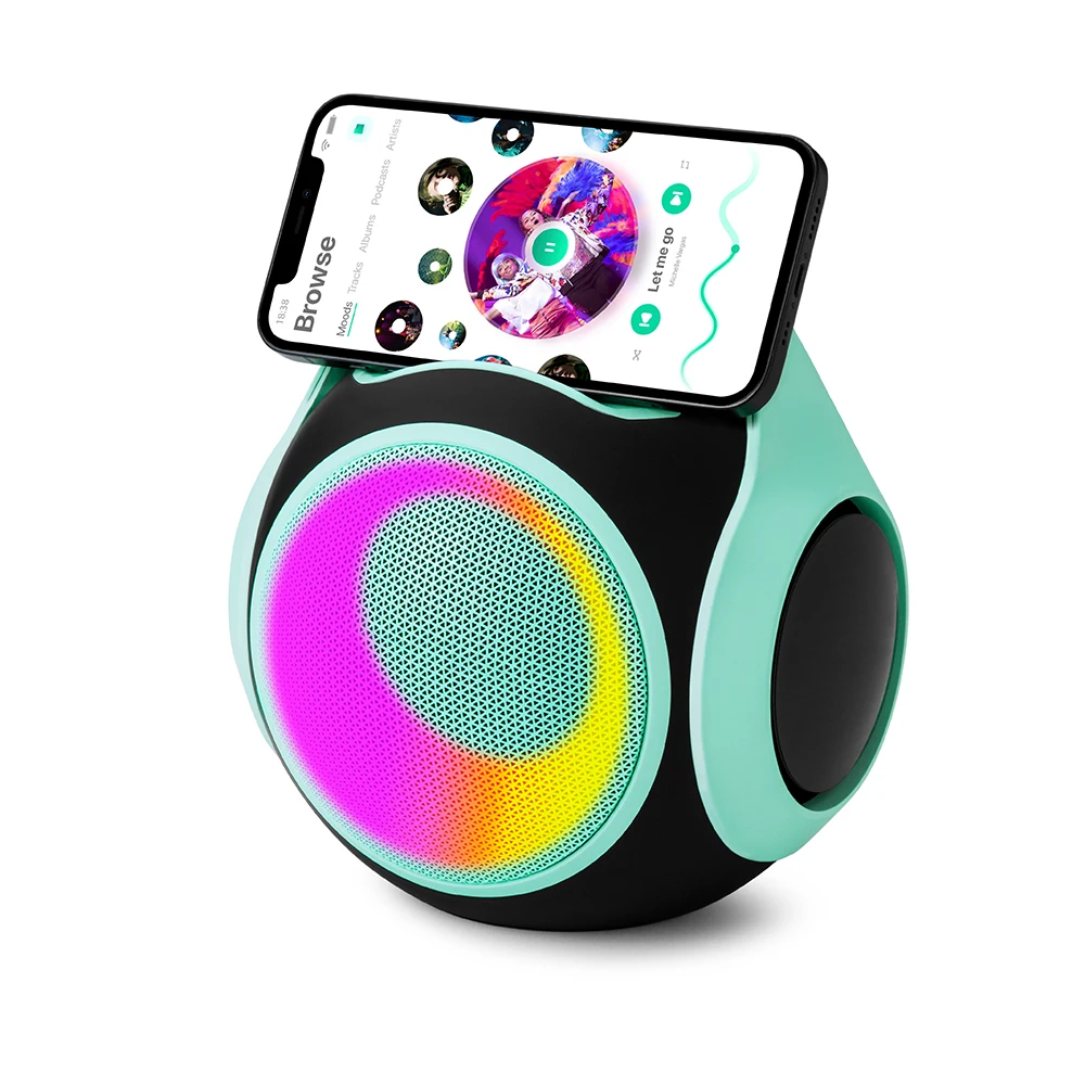 wholesale Portable ktv speaker  wireless stereo party box wireless microphone 20w speaker  portable RGB karaoke party speaker