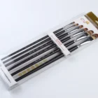 Customized Artist High Quality Customized Synthetic Hair Artist Paint Brush 6pcs Wood Painting Brush Set