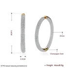 Hoop Fashion Women 2/T Rhodium And Gold Plated Crystal Bling Large Hoop Earrings