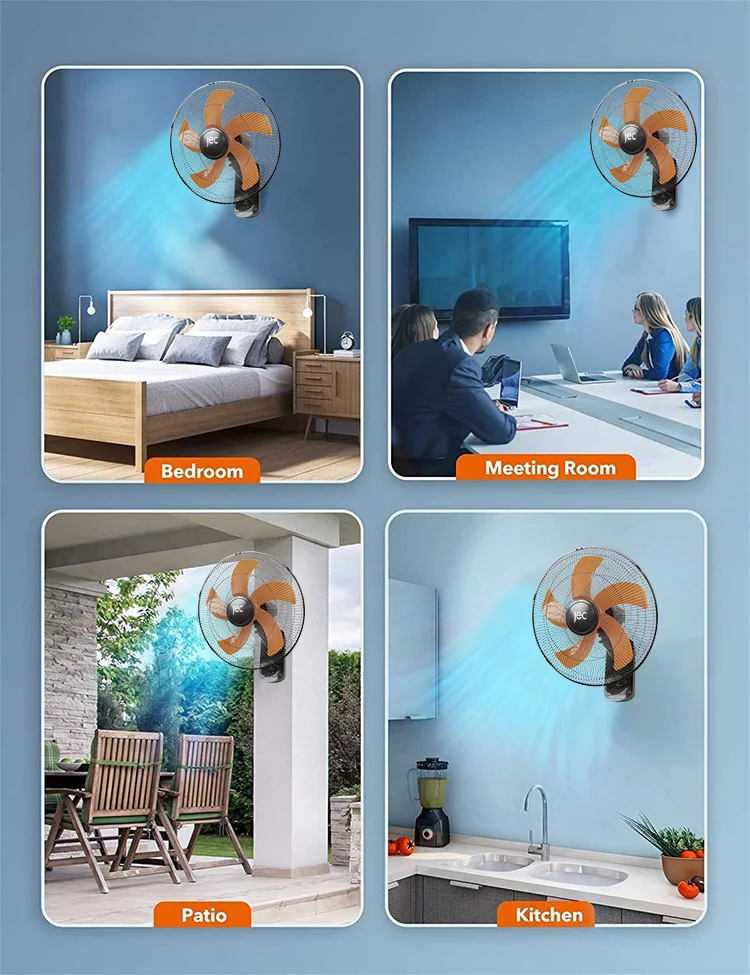 Wall Fan, 3-Speed, 110V-120V, Electric - detail 14