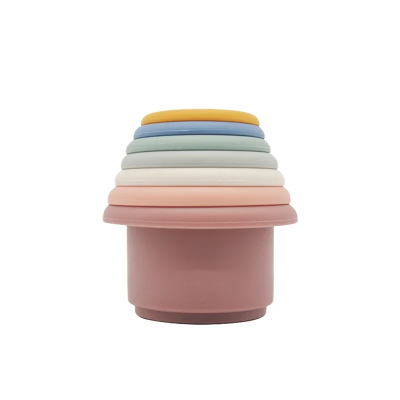 product bpa free silicone stacking sorting nesting blocks early educational intellectual development toy finish the task-0