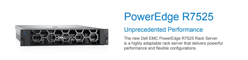 Low Price and Used Dell PowerEdge R7525 Rack Servers 2U Rack Server Support Two 3rd Gen Processors in Good Condition