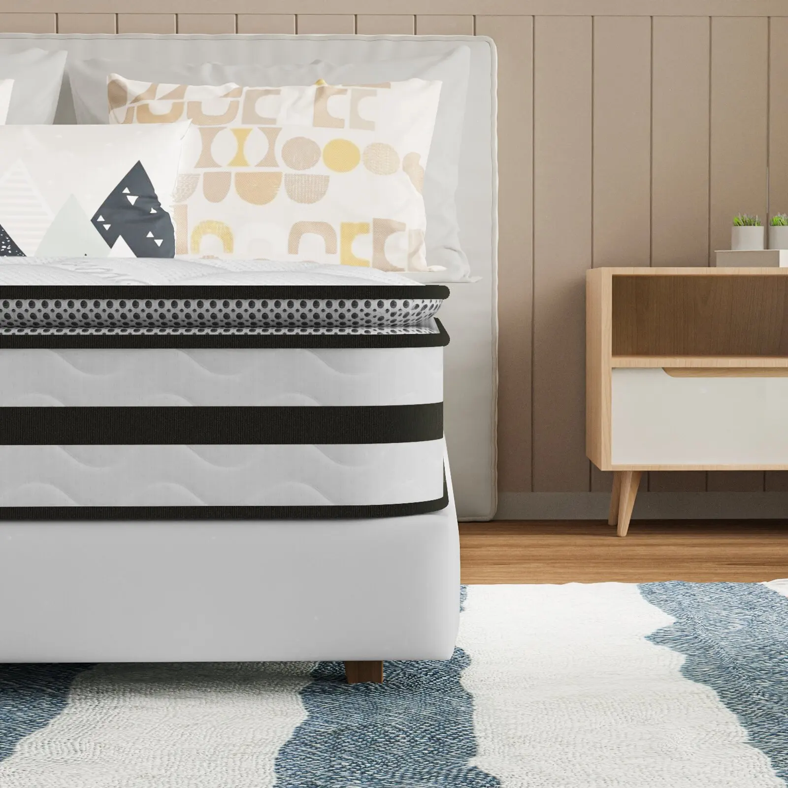 wholesale low price pocket spring high quality double mattress firm