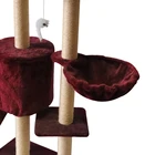 Red Luxury Modern Buildable Red Small Plush Condo Climbing House Activity Cat Tree Tower