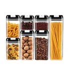 Food Container Food Amazon Best Selling Airtight Square Black Plastic Food Storage Container 7 Pack Customized Avaliable