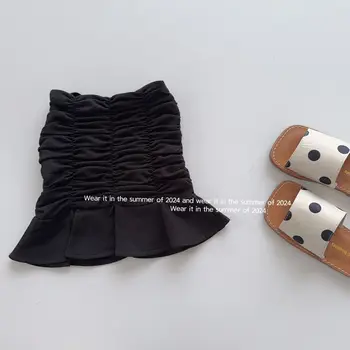 Children's fishtail skirt girl's miniskirt 2024 Summer new girl's skirt fashionable stylish summer wear
