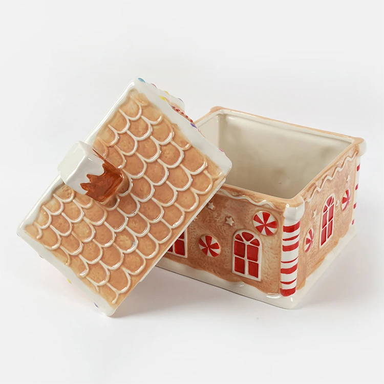 Best Selling christmas decoration Christmas ceramics house Storage tank For Christmas home decoration