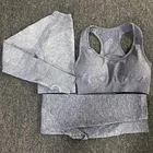 Sport 2021 Fashion Seamless Active Fitness Women Matching 3 Piece Yoga Set Sport Wear