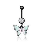 Piercing Popular Oil Drop Butterfly Navel Ring Navel Nail Body Piercing Accessories Wholesale