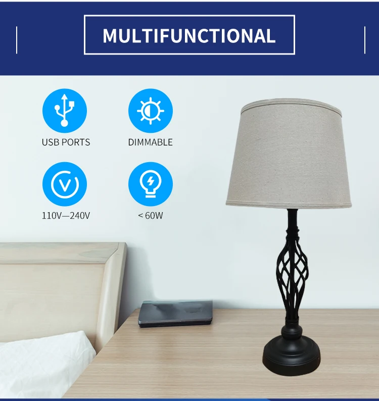 Cross-border USB mobile phone charging touch cloth cover desk lamp Bedroom bedside lamp cloth cover small desk lamp