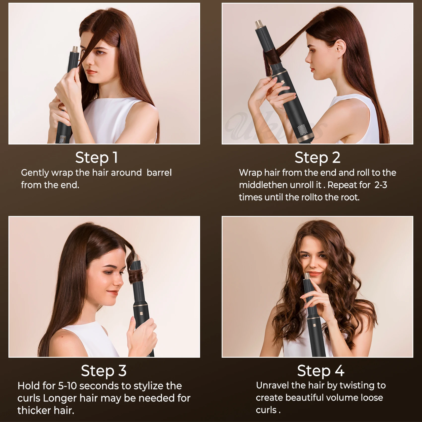 New Model 5 in 1 Black Hair Dryer Styler Machine Professional Hair Curl Straightening Quick Dry Blowing Hot Air Brush details