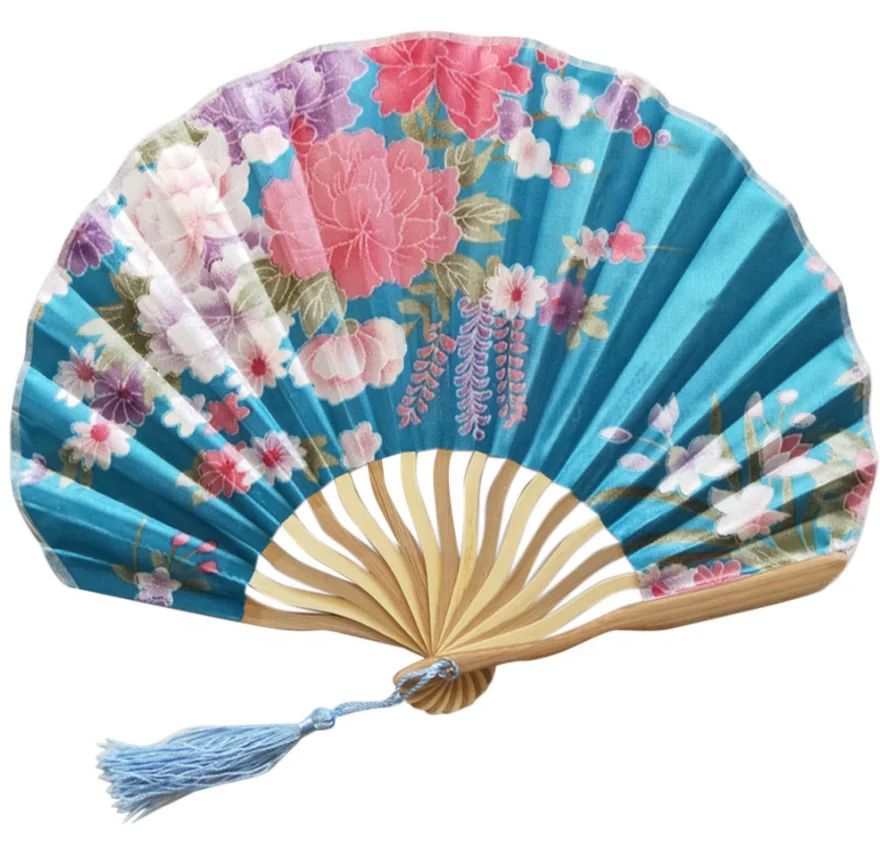 Chinesische faltende silk Taschen-Blumen-Handfächer-Hochzeitstanz-Partei-Fa  ZV 